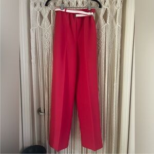 Rare 1980s Vintage High Waisted Pink Trousers w/ White Braided Belt NWT Size 10